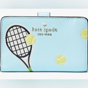 Kate Spade Blue Tennis Grand Slam Compact Wallet NWT